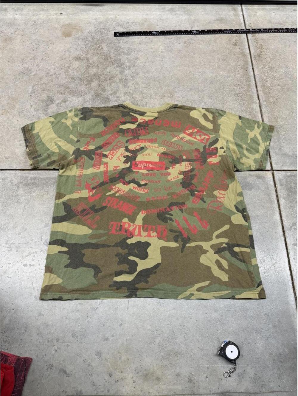 supreme spiral tee woodland camo made in usa shirt size xl